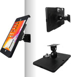 Tablet On Wall Mount Bracket for iPad 10.2-Inch (9th,8th,7th Gen.),with Anti Theft Security Lock and Key, Rotate Design Arbitrary Adjustment,Multi Angle,Metal,(Black)