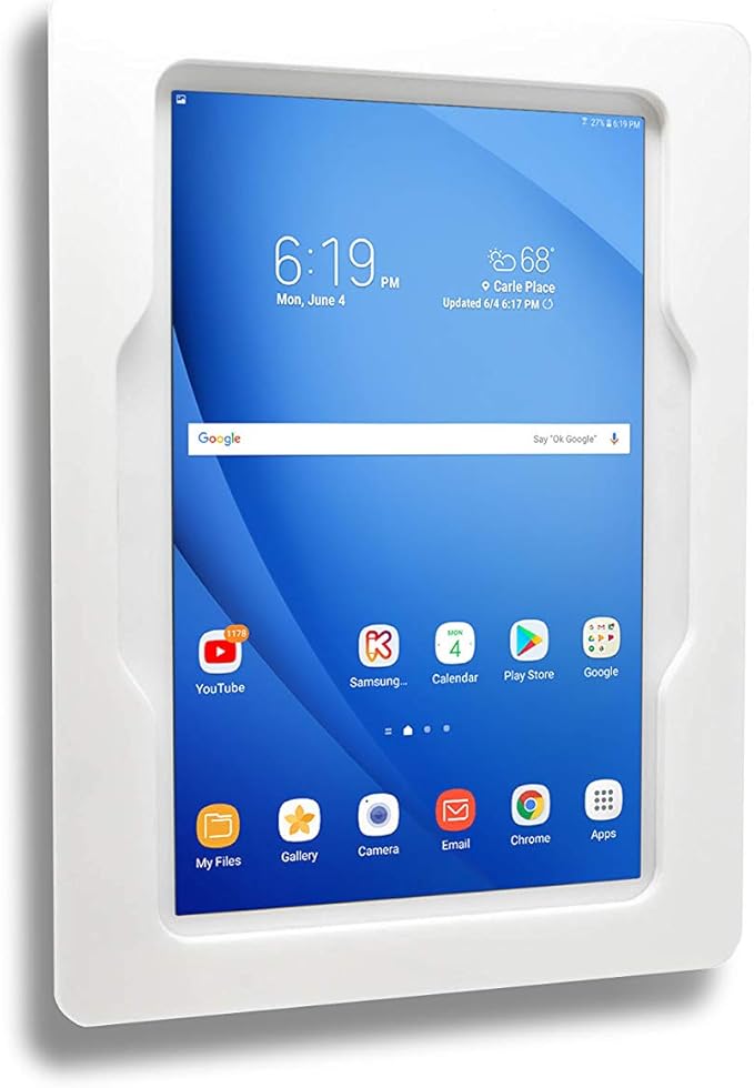 TABcare Security Anti-Theft Acrylic VESA Enclosure for Amazon Fire 7 2015 2017 2019 with Free Wall Mount Kit (White, Fire 7)