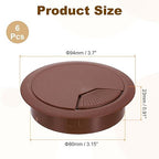 uxcell 6 Pcs 80mm (3.15 Inch) Desk Grommet, Plastic Cable Hole Cover, Wire Cord Cable Organizer for Home Office Computer Desk Cabinet, Brown
