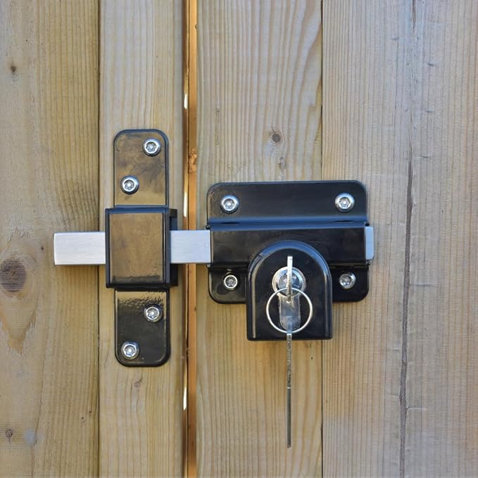 GateMate Long Throw Gate Lock, Euro Profile Keyed Alike Gate Lock for Sheds, Gates & Garage Doors, Keyed Both Sides, 316 Stainless Steel, for Wooden Gates & Doors Up to 2” (50mm), 5 Keys