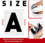 Leinuosen 300 Pcs Sign Letter Printed on Marquee Flexible Outdoor Black Portable Sign Board Plastic Changeable Letters and Numbers Punctuation Acrylic Numbers(4'', 5'')