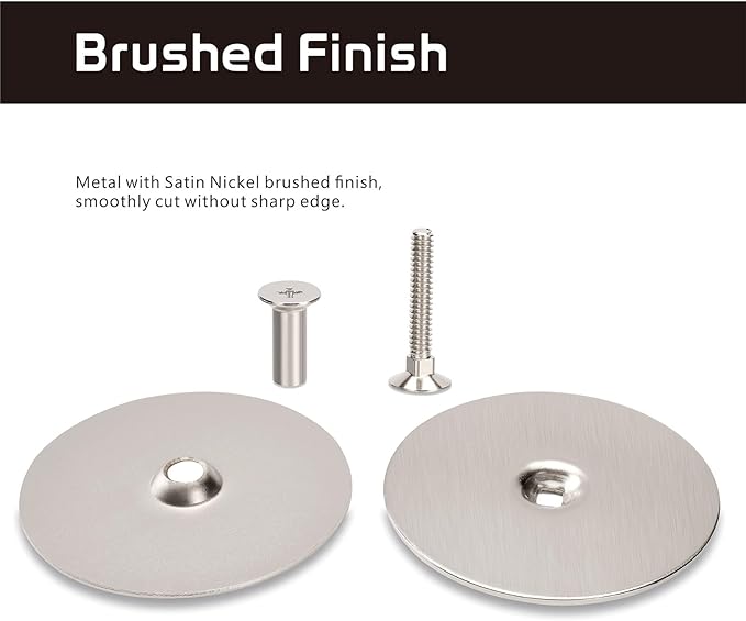 Door Knob Cover, 2-5/8" Diameter Solid Steel Deadbolt Cover Plate, Hole Filler Plate for Door Handle (1, Satin Nickel)