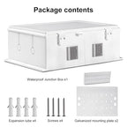 Outdoor Electrical Junction Box, ABS Water Resistant Enclosure with Internal Mounting Panel & Hinged Cover, 16.1" H* 12.2" L* 5.9" W