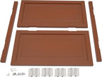 Solid Wood Interior Swing Door with Metal Hinges - Swinging Cafe Doors for Kitchen, Stairs, Bedroom Entrance & Partition (Brown, 39.37"X35.43")
