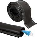 MECCANIXITY 10ft Cable Management Sleeve, 1.2 Inch ID Flexible Cord Wires Hider Cover Insulation Snap-fit Protector for Substation, High-Voltage Electrical Networks, Black