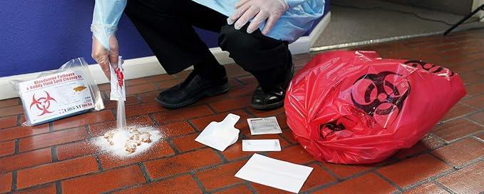 22 Piece Bodily Fluid Clean Up Pack/Bloodborne Pathogen Spill Kit - be OSHA Compliant and Protect from Dangerous Exposure to Blood and Other potentially infectious Materials