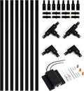 VANoopee 26FT H Track Lighting Rails Black, H Type Track Lighting Kit with Floating Canopy Connector, End Caps, Live End Feeds, I T & L Connectors, Compatible with Single Circuit H Style Track System