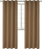 BGment Blackout Curtains for Bedroom - Grommet Thermal Insulated Room Darkening Curtains for Living Room, Set of 2 Panels (52 x 95 Inch, Taupe)
