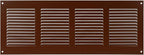 Repa Market Air Vent Cover 16x6 Inch (Outer Dimensions) Brown Galvanized Steel Louvered Grill Cover with Mesh Screen/Wall or Ceiling Vent/HVAC Register for Indoor and Outdoor Ventilation