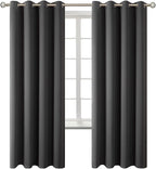 BGment Blackout Curtains for Bedroom - Grommet Thermal Insulated Room Darkening Curtains for Living Room, Set of 2 Panels (52 x 72 Inch, Dark Grey)
