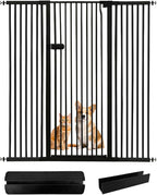 Lumizone Extra Tall Cat Gate 61.02" High Pressure Mounted Extra Wide 2025 New (17 Sizes) 1.37" Gap No Drilling Auto-Close One-Handed Operation Tall Pet Gate for Dogs(Black, 61.02" H x 29.92"-59.44" W)
