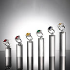 Oirlv Acrylic Jewelry Display Stand Ring Showcase Display Holder 7 PCS Rings Stand (White Frosted)