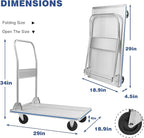 Flatbed Cart Aluminum Foldable Platform Cart 440lbs Capacity(29" Lx19 W)