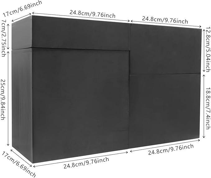 4-piece Drawer Cabinet, Organizer Sorter Container Keeper Unit Storage Box Stackable Chest Divider Shelf System with 10 Drawers & 4 Stackable Units for Home Office Study Room Dorm Bedroom(Black)