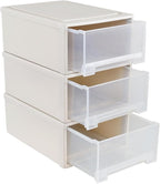 17.5 Quart Plastic Storage Drawer, 3-Pack Large Stacking Drawer Unit