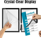 3Pcs Self Adhesive Magnetic Sign Holder 8.5 x 11 inches,Wall Mount Plastic Display Frame,Adhesive Magnetic Framed Paper Document Sign Holder for Home Office Store,Black
