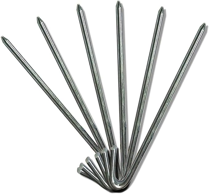 Steel Tent Stakes Heavy Duty Ground Stake, Metal Stakes to Anchor Commercial Inflatables, Outdoor Camping Canopy, Fence, Garden Tent Accessories, 5/8" Diameter x 24" Length, 4 Pack