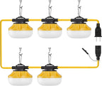 LEDIARY 50FT LED Construction String Lights, 50W 5000LM String Work Light, Linkable Temporary Lighting for Jobsite, Patio, Indoor, Outdoor-ETL Listed