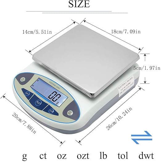 CGOLDENWALL Lab Scale 30kgx0.1g Digital Precision Scale Electronic Balance Laboratory Weighing Industrial Scale Kitchen Counting Scale Scientific Scale Calibrated 110V (30kg, 0.1g)