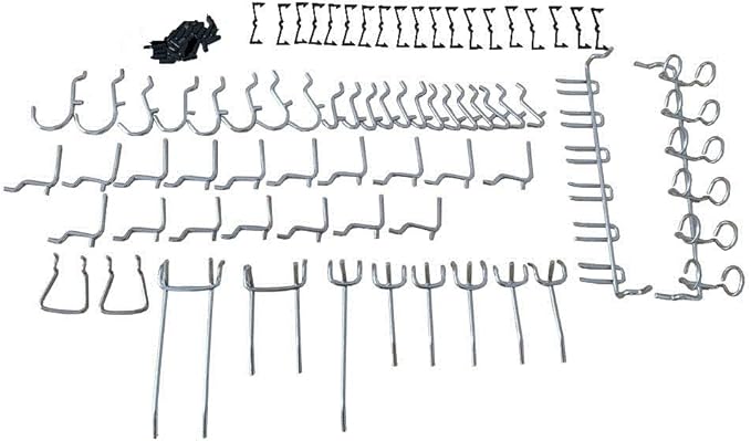 Eujgoov Pegboard Hook Set 51 Pcs, Organize Screwdrivers, Wrenches and Pliers on Pegs for Heavy Duty Tools Storage Support for Storing Tools, Pulling Lines and Organizing Items