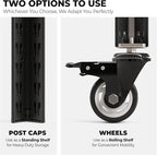 HOMEDANT House 36.2" 5-Tier Metal Rolling Cart Shelf Rack Casters Heavy Duty Laminated Wheel Shelving Unit Adjustable Utility Storage Shelves Shelf Kitchen Garage Black 1Pack