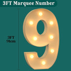 3FT Marquee Numbers, Light Up Numbers 9 for 9th 19th Birthday Decorations, Big Numbers for Party Decorations, Large Light Up Numbers for Party Decor DIY Pre-Cut Foamboad Mosaic Numbers