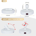 LED Spotlight, Rechargeable Battery Picture Lights, Uplighting Indoor, Spot Light with Remote, Plant Tree & Wall Art Display Dartboard Closet Spotlight-White