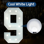 Marquee Numbers 4 Feet Tall Big Light Up Numbers 9th 19th 90th Happy Birthday Decorations Girl Boy White Anniversary Party Decor Large Cardboard Prop Backdrop Sign 9
