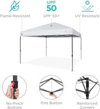 Best Choice Products 10x10ft 1-Person Setup Pop Up Canopy Tent Instant Portable Shelter w/ 1-Button Push, Case, 4 Weight Bags - White