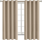 BGment Blackout Curtains - Grommet Thermal Insulated Room Darkening Bedroom and Living Room Curtains, Set of 2 Panels (52 x 63 Inch, Sand)