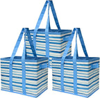 DURASACK Grocery Tote 3-Pack All-Purpose Collapsible Totes with Handles Kitchen Reusable Grocery Bags