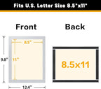 5Packs Magnetic Frames for Refrigerator - 8.5x11 Magnetic Sign Holder with Metal Surface - File/Paper/Document Holder & Photos/Picture/Poster Frame for Home/Office (Silver)
