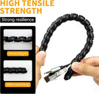 Spiral Wire Wrap, 9.84ft, 16.4ft, 33ft Spiral Cable Wrap Sleeve Hose for Computer, Power, Audio & Video Cords Stop Cord Tangle and Detangler (Black, 12mm (15/32")-16.4ft)