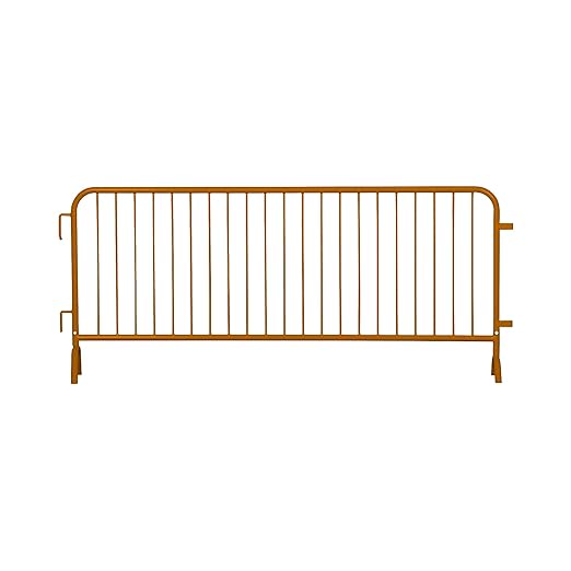 Angry Bull Barricades Metal Interlocking Steel Barricade (8.5 Ft. Heavy Duty, Bridge Feet, Orange Powder Coated, Set of 20)