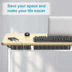 HHSOET 360° Rotating 12 Outlet Mountable Power Strip, Aluminum Alloy Power Strip Extension Cord, Heavy Duty Wall Mount Surge Protector with Switch, Works Great and Very Versatile, 3ft Power Cord.Black