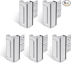 5PACK Home Security Door Reinforcement Lock Childproof, Add High Security to Home Prevent Unauthorized Entry, Aluminum Construction Finish, Frame Lock, Silver