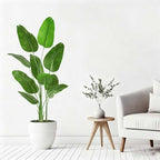 Birds of Paradise Plant Artificial, 6FT Fake Plants Faux Banana Leaf Tree with 10 Banana Leaves, Lifelike Tall Fake Tropical Palm Indoor Silk Floor Plant in Black Pot for House,Office,Room,Home Decor