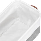 Kntiwiwo Small Fabric Storage Bins, 15x6x5 inch Narrow Storage Baskets 4-Pack Long Storage Basket for Organizing with Handles, Decorative Basket for Closets, Shelves, Toilet Paper, Grey