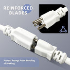 EP 8 Ft Outdoor Extension Cord, 12/3 SJTW Heavy Duty Extension Cable with 3 Prong Grounded Plug, 15 AMP Power Cord for Lawn, Garden, Appliances, White