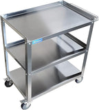 21 in. Wide X 33 in. Long X 33 in High | 3 Shelf Metal Utility Cart on Wheels with Handle