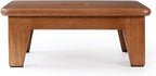 CONSDAN Step Stool for Bed - USA Grown Oak, Wooden Stool for Adults and Seniors, 6.5" High, Non-Slip Mat, No Assembly Needed, Solid Wood, Chocolate Color