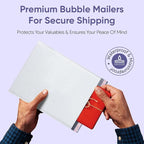 White Small Bubble Mailers 4x8 Inch #000 | Thick Padded Poly Mailer Envelope | Mailing Envelopes | Water & Tear Resistant | 500 Pack Bulk | Trading Card Sports card Shipping