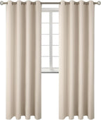BGment Blackout Curtains - Grommet Thermal Insulated Room Darkening Bedroom and Living Room Curtains, Set of 2 Panels (52 x 95 Inch, Champagne)