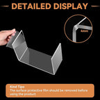 12 Pcs Small Size Acrylic Display Risers, 2 Sets Acrylic Risers Display Stands, 0.15" Thick Clear Shelf Riser, Risers Display Stands for Perfume, Dessert, Candy, Figure, Toys, Jewelry Showcase