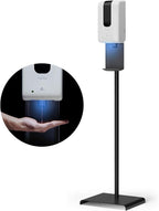 Luxton Home Automatic Hand Sanitizer Dispenser with Stand and Drip Catcher and Refillable Bottle for Restaurants, Schools, Churches - Sanitizer Stand