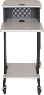 OEF Furnishings Presentation Cart and Stand, OEFPRC200, Steel Frame, Ivory Woodgrain