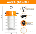 80W LED Temporary Work Light 12000lm 5000K Daylight White Portable Hanging Construction Lighting Led High Bay Light for Workshop Mine Job Site Lighting