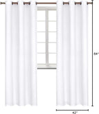 BGment Room Darkening Curtains 84 Inches Long - Grommet Thermal Insulated Drapes Window Treatment Curtains for Bedroom, 2 Panels, 42 x 84 Inch, Pure White