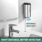 Polished Stainless Steel Automatic Soap Dispenser, Wall-Mounted 25oz Large Capacity for Bathrooms Garages and Workshops