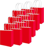 qiqee 100PCS Gift Bag with Handles Bulk Red Paper Bags Assorted Sizes(33pcs Large 13",33pcs Medium 11",34pcs Small 8")